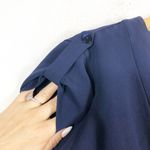 Diane Von Furstenberg  Purdette Tie-Waist Short Romper Size 8 Navy Blue DVF Photo 8