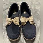 Skechers  Navy Loafers with Tan Bow Photo 1