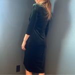 ZARA  Dark Green Velvet Long Sleeve Wrap Front Dress Size L Photo 3