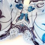Soma  Balconet Bra Size 36DD Blue Dark Blue Embroidery Underwire Feminine Spring Photo 4