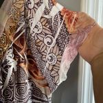 One World  V-Neck Blouse with Artistic Patterns Photo 3