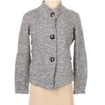CAbi Gray Hourglass Heather Marled Gray Fleece Jacket M # 596 Metallic Buttons Photo 1