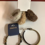 Icing  & Claire’s Gold-Toned Bracelet Cord, Brown Beaded Bracelet, Hair Ties. Photo 0