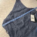 Adrianna Papell NWT  One Shoulder Lace Crepe Gown Dusty Blue Women’s Size 8 Photo 8