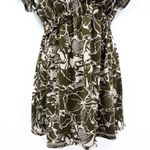 BCBGMAXAZRIA Y2K 2000s BCBG  Floral Print V Neck Wrap Around Tie Back Tunic Top Photo 3