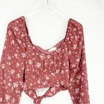 Altar'd State Altar’d State Floral Puff Sleeve Crop Top L Photo 2