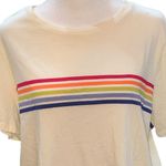 Marine layer  Easy Crop Graphic Tee Shirt‎ Antique White Large Rainbow Soft Photo 1