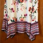 Three Pink Hearts Women   White floral Sleeveless Dress with pink, peach, blue Photo 3