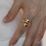 Boutique NEW Yellow Gold S925 Water Drop Open‎ Wrap Band Ring, Adjustable Photo 15