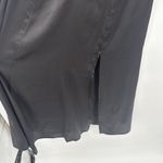 Topshop  Black Satin Long Midi Dress Floral Embroidery Size 2 Formal Photo 4