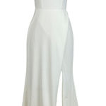 AQUA  Strapless Cut-Out Back Long A-Line Evening Gown White Size 6 Formal Dress Photo 0