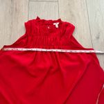 Joie  Women’s Red High Neck Sleeveless Smocked Blouse Sz Small Photo 4