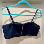 ASOS Navy Blue Satin Spaghetti Strap Square Neck Cami Crop Top - Size 6 Photo 4