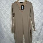 Pretty Little Thing Prettylittlethings Stone Seamless Cotton Elastane V Neck Jumpsuit Size 8 NWT Photo 5