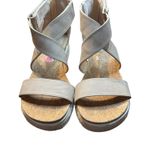 Adrienne Vittadini Sport Sandals Womens Size 10 Taupe Cape Ann Wedge Back Zip Photo 4
