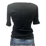 Ralph Lauren V Neck Fitted Cuffed Sleeve Black T Shirt Size Small Dark Academia Photo 1