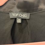 top chic boutique black tie bodysuit pearl sleeve blouse size Medium Photo 3