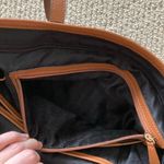 Michael Kors Shoulder Bag Tote Nylon Saffiano Leather Black Brown Handbag GUC Photo 10