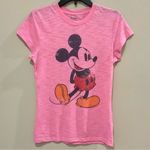 Disney Parks Mickey Mouse T-Shirt Fitted Pink Burnout Graphic Tee Sz Med Crew Photo 5