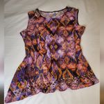 Cato  Purple and Orange Asymmetrical Sleeveless Top Size :M Photo 4