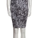 Nadia Tarr Skirt Top 2 piece SET Bodycon High Waisted Crop Splatter Print Small Black Photo 9