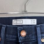 AYR Jeans Women's 26 X 28 The Riser Dark Wash High Rise Skinny Stretch Raw Hem Photo 5
