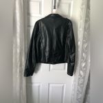 Arizona Jeans Arizona Jean co. Women's Black Faux-Leather Moto Jacket full zip size L Photo 4