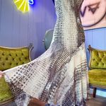 Y2K Eva Blue Asymmetrical Fairycore Sequin Dress Size 10 Brown Size M Photo 0