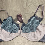None Lace Underwire Bra in Blue and Gray Photo 0