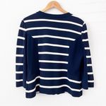 Joseph Ribkoff Striped Zip Up Jacket Blazer in Navy and White Photo 7