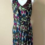 Democracy  | Colorful Draped Sleeveless Cocktail Dress Sz L Photo 0