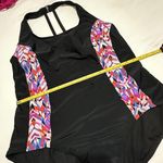 Catalina 3X (22W-24W) Black With Multi Color TrimOne Piece Swimsuit Strappy Back Photo 5