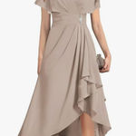 Mother of Groom/Bride Taupe Dress Tan Size 16 Photo 0