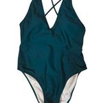 Cupshe Medium Swimsuit One-Piece Padded Criss-Cross Tie Straps Lined Deep V-Neck Photo 0