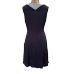 Baby Blue Line Cap Sleeve Cowl Neck Navy Midi Dress A Line Sleek Size 2 Photo 2