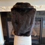 John Paul Richard  Faux Fur Vest Sleeveless Coat Womens M Glam Dressy Coffee Photo 8
