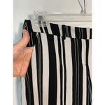 New York & Co Stretch Striped Wide Leg Trouser Pant Black Size 6 Photo 4