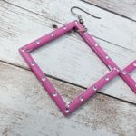 Earrings For Pierced Ears Large Pink & Silver Tone Dangle Photo 3