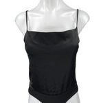 A Love Like You Black Silk Satin Sleeveless Cami Camisole Tank Bodysuit Top Sz S Photo 0