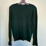 ZARA  Womens Dark Green Long Sleeve Gold Button Accent Christmas Sweater Sz L Photo 0