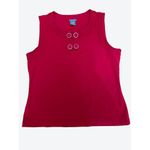 Ann Taylor Petite LP Red Sleeveless Knit Blouse Statement Button Front Size undefined Photo 8