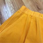 VINTAGE 80s 90s Mustard Yellow Pleated High Waist Mom Shorts Preppy Retro Size 0 Photo 2