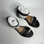 Seychelles  Skipper Braided Leather Low Wedge Sandals in Black Photo 7
