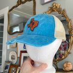 Texas Baseball Hat Leather Patch Distressed Blue Trucker Hat State Outline Adams Photo 1