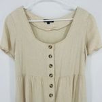 Wishlist Apparel Linen Blend Button Front Romper Shorts Beige Size L Tan Size L Photo 1