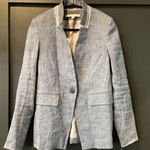 Veronica Beard  Orchid Chambray Upcollar Jacket dickey linen blazer Size 6 Photo 0