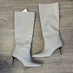 ZARA Silver Rhinestone Heeled Knee High Boots Heels Photo 6