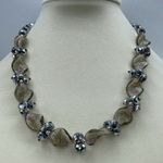 Artisan made glass leaves & hematite beaded necklace Green Photo 5