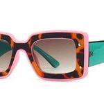 Pink Cheetah Colorblock Sunglasses Multiple Photo 0