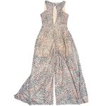 Molly Bracken Womens M Jumpsuit Outfit Tie Waist Wrap Wide Leg Dressy Leopard Photo 4